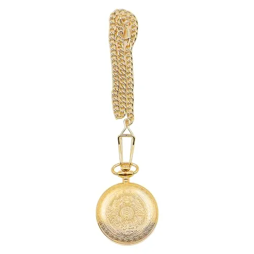 Hsthe Sea Reloj de Bolsillo Vintage, Reloj de Bolsillo de Cuarzo Retro, Reloj de Cadena Antigua Dorada con números Romanos para Mujeres, Hombres, Padre, Abuelo, cumpleaños