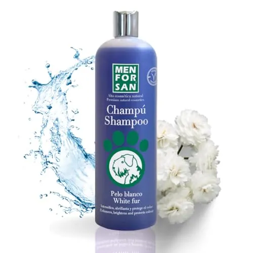 MENFORSAN Champú Perros Pelo Blanco 1L, Intensificador del Color