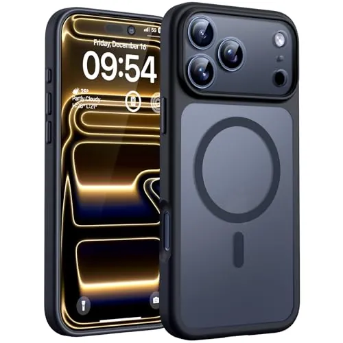 TOCOL Funda para iPhone 17 Pro, Compatible con MagSafe, Titanio Negro