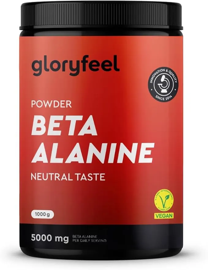 Beta Alanina en polvo 1000g - 5000mg por porción - Pre Workout para 7 meses - Aminoácido vegano en alta dosis - Beta Alanina +99% Pura, sin aditivos y sabor neutro - Calidad probada en laboratorio