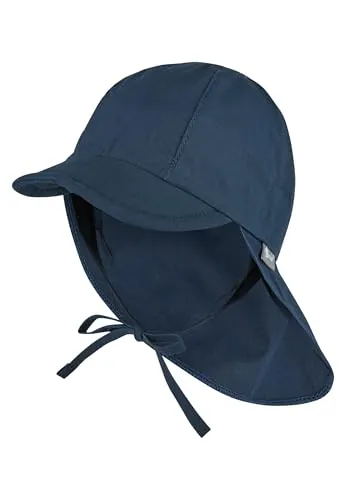 Sterntaler Gorro con visera y protector de cuello con cintas, Edad: 9-12 meses, Tamaño: 47, Azul (Marino)