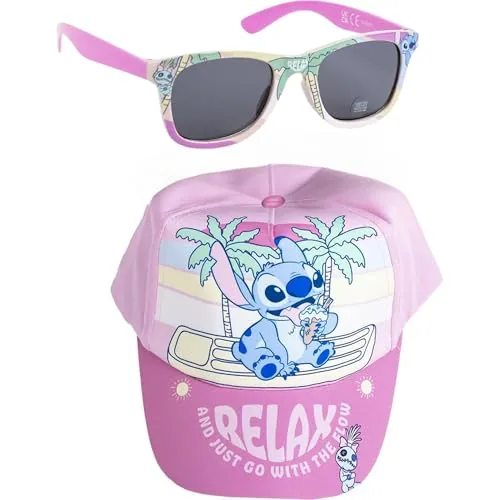 Gorra y Gafas de Sol Disney Set Infantil Original para Niñ@s Unisex - Disney Accesorios Verano Gafas Protección UV y Gorra Ajustable