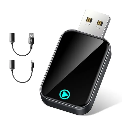 Alltotive S2 Mini Adaptador Carplay Inalámbrico para iPhone, Convierte Cableado a Inalámbrico, USB A/C Plug and Play, Compatible iOS 10+ y Coches con Car Play Desde 2016 (Negro)