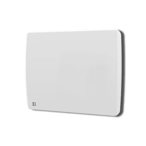 BESTHERM Radiador eléctrico de pared con inercia de cerámica seca, 1000 W, ARIA, horizontal, color blanco