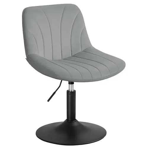 VASAGLE Silla de Tocador con Respaldo, 43,0 x 46,5 x (65,5-77,5) cm