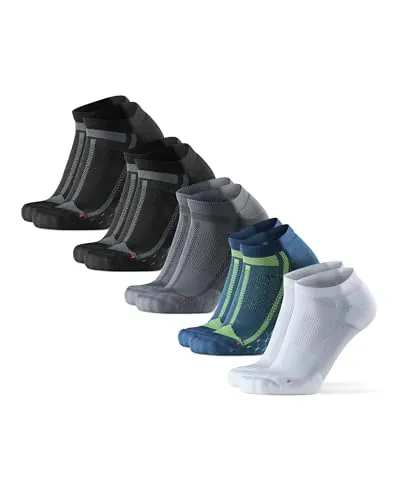 DANISH ENDURANCE Calcetines Running Cortos, 5 Pack MC (2xNegro, 1xAzul/Amarillo, 1xGris, 1xBlanco) 39-42