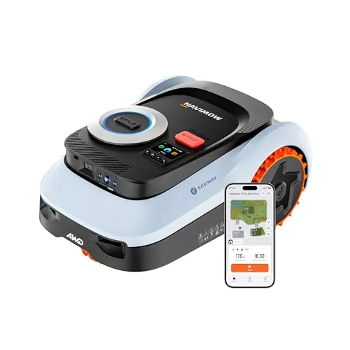 Segway Navimow i210 LiDAR Pro Robot cortacésped sin Cable Perimetral, LiDAR + Visión + Red RTK, Xero-Turn AWD, mapeo automático, Tracción Integral para Pendientes del 55%, Rec. 1000 m²