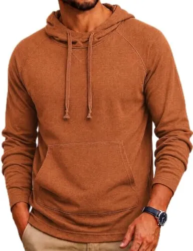 COOFANDY Sudadera con Capucha Hombre Manga Larga Cordón Caramelo XL | Mezcla suave, Manga larga, Capucha con cordón, Bolsillo canguro, Ajuste regular