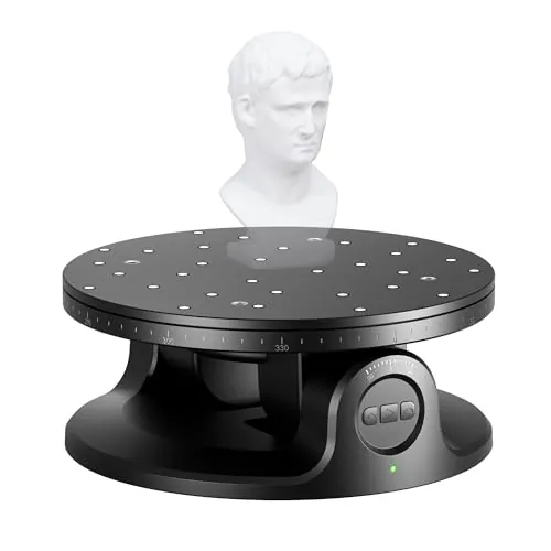 Revopoint Mesa giratoria doble eje, fácil capturar datos 3D detallados de objetos pequeños a medianos para escaneo 3D preciso, compatible con MIRACO/POP3 PLUS/INSPIRE 2/MetroX/MetroX Pro/MetroY Pro