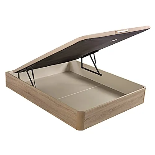 What The Sleep | Canapé Abatible de Madera Gran Capacidad | 120x190 | Montaje y Retirada Usado Incluido | Natural | 32 cm | Apto Todos Colchones | Esquinas Delanteras Redondeadas | Storage Bed