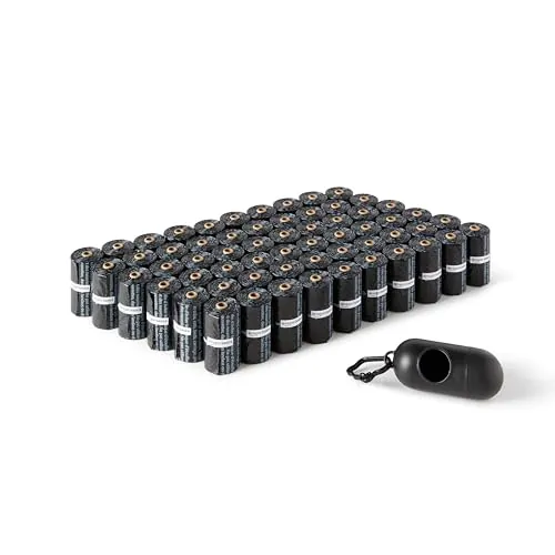 Amazon Basics Bolsas de basura para perros con dispensador y clip para correa, Sin fragancia, 900 bolsas (60 paquetes de 15)