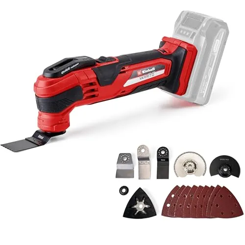 Einhell Herramienta multifunción a batería VARRITO Power X-Change (Li-Ion, 18V, 11000-20000 min.-1, cierre rápido, portaherramientas ajustable en 12 posiciones, sin batería ni cargador)