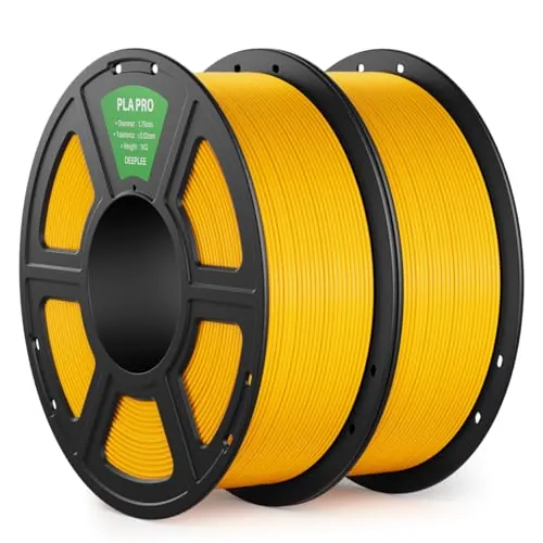 DEEPLEE PLA Pro Filamento 1.75 mm, Amarillo Cálido, Kit 2 x 1 kg