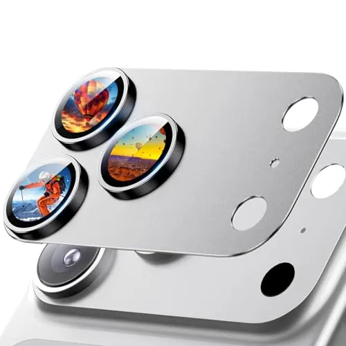 Jurqqer Protector Lente Cámara para iPhone 17 Pro, Plata