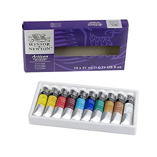 Winsor & Newton óleo al agua Artisan - Set de óleo mezclable con agua de 10 tubos de 21ml, colores surtidos