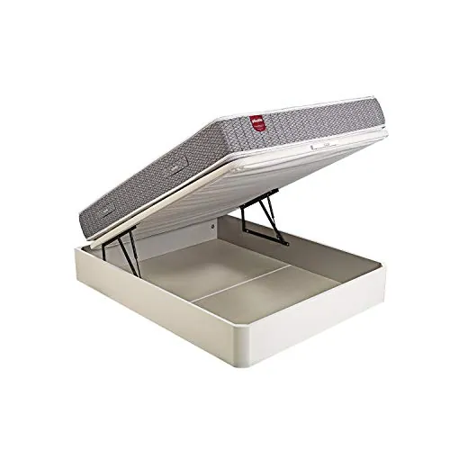 PIKOLIN Pack Colchón Troas de Muelles Ensacados 150x190 + Canapé con Base Abatible Color Blanco y 2 Almohadas de Fibra | Incluye Subida a Domicilio, Montaje y Retirada de Usado