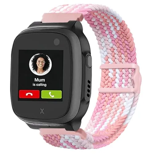 Lurmerea 16mm Pulsera de Nylon Tejido Magnético Compatible con Xplora X5 Play/Kidzi/XGO 2/XGO 3, Adorno para Reloj Inteligente Infantil Impermeable Cómoda Ajustable Correa de Repuesto para Niñas Niños