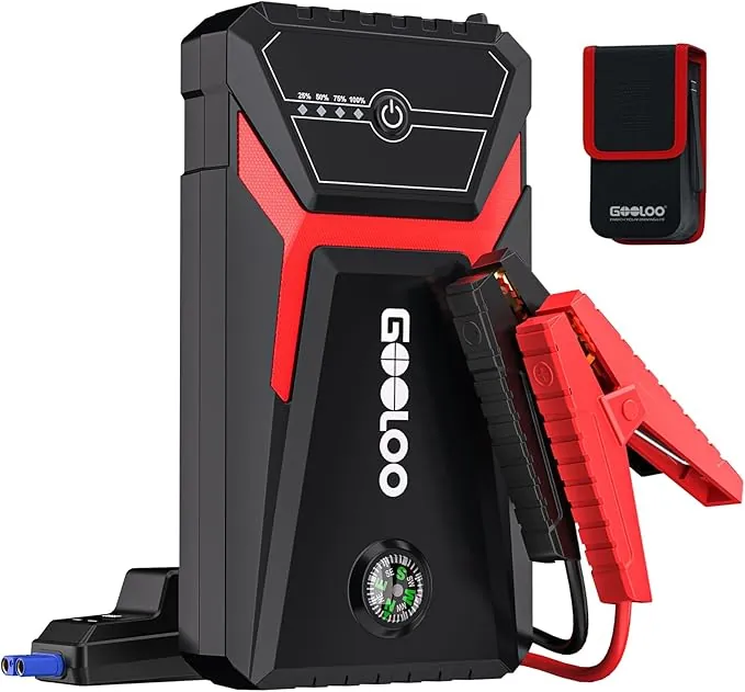 GOOLOO 1500A Arrancador de Coches, Supersafe 12V Booster Arrancador Bateria con Cable de Arranque Inteligente, para 6.0L de Gasolina o 4.0L de Diésel