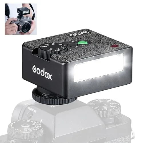 Godox iM30 Godox - Flash de cámara flash GN15 con 7 niveles, CCT 6000 K ± 200 K, flash manual IM 30 para Sony zv1/Sony zve10/Canon/Ricoh gr3/Fuji f1-230 flashes de potencia completa