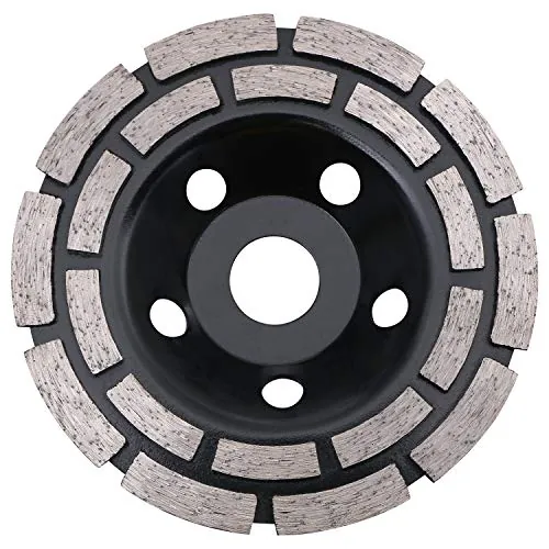 Flintronic - Disco de diamante, diamante para moler hormigón, 125 x 22,2 mm, doble hilera, muela diamante universal para lijar hormigón, piedra, granito solado, albañilería, uso universal