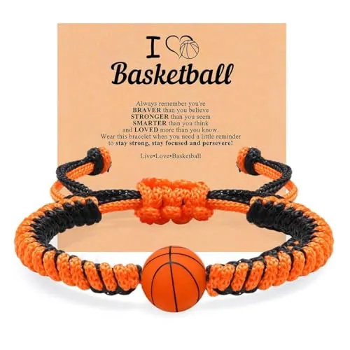 ARHZ 1 artículo cuerda negra y naranja + pulsera trenzada de baloncesto, regalos de Pascua para niños de 5 a 12 años