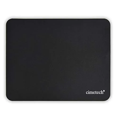 cimetech Alfombrilla Ratón,Mouse Pad,Fibra Extrafina Alfombrilla para Computadora con Base de Goma Antideslizante, para Ratón con Cable o Inalámbrico PC/Mac, 23x18x0.1cm, Ultradelgado Negro