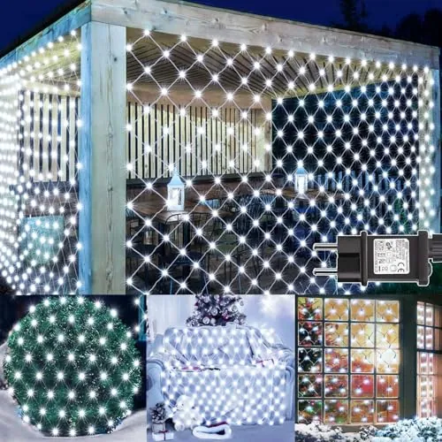yowin 2 Piezas Red de Luces Navidad Exterior 200 LED 3x2m Malla con Enchufe