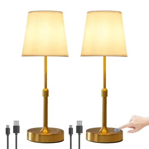 Lámpara de Mesa Inalámbrica, LED Batería Faros de Cama de Noche, 2 Piezas