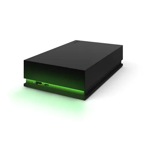Seagate Game Drive Hub 8TB, Disco Duro Externa HDD, USB 3.2 Gen 1, Puertos USB-C y USB-A Dobles, certificada para Xbox, con iluminación LED Verde Xbox y Servicios Rescue (STKW8000402)