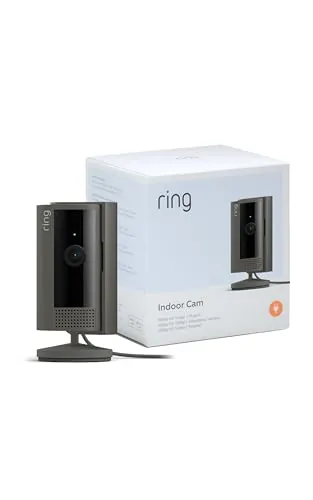 Ring Cámara interior (Indoor Camera 2.ª gen.) | Cámara de vigilancia wifi con enchufe para mascotas | Vídeo 1080p HD, comunicación bidireccional, cubierta de privacidad | 30 días gratis de Ring Home