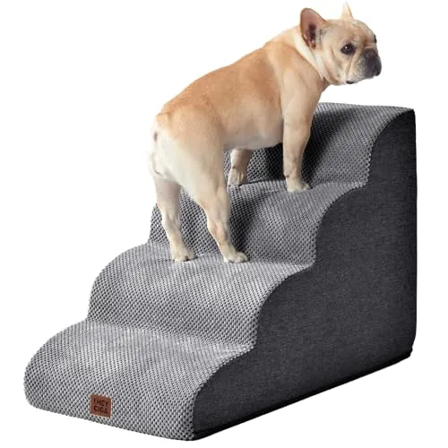 EHEYCIGA Escalera para Perros Pequeños 4 Peldaños, Gris