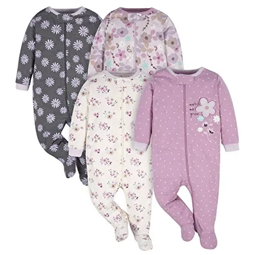 Gerber - Bodis variados de manga corta para bebé niña, juego de 5 unidades