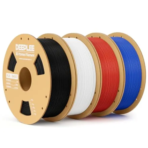 DEEPLEE Filamento PLA Basic 1.75 mm, Pack 4 x 1 kg, 4 colores