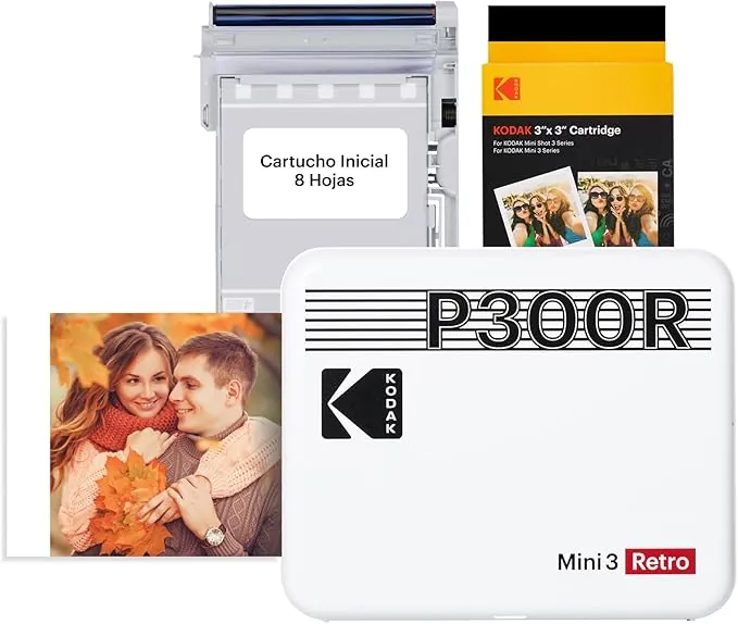 KODAK Impresora Fotográfica Mini 3 Retro P300RW60 Blanco