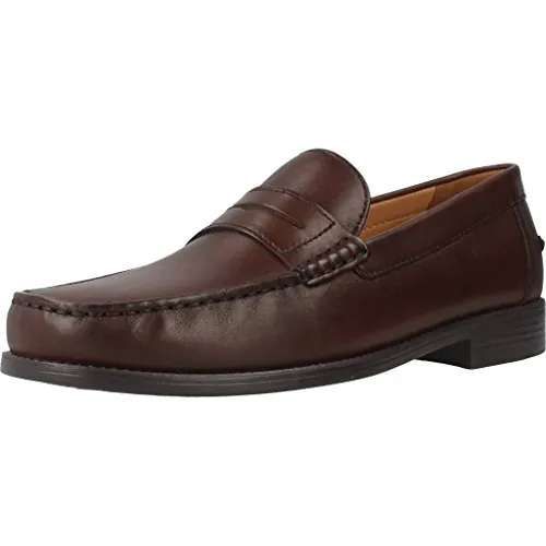 Geox U New Damon B, Mocasines Hombre, Marrón Dk Brown, 39 EU