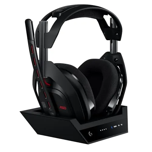 Logitech G Astro A50 Lightspeed Auriculares inalámbricos para Gaming + Base (5.ª Gen), Pro-G Graphene, Cambio Entre 3 Sistemas, USB-C, Xbox, PS5, PC, Nintendo Switch, Switch 2, Bluetooth - Negro