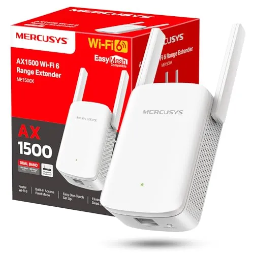 Mercusys ME1500X - Repetidor WiFi 6 AX1500 de Doble Banda, 1 Puerto Gigabit