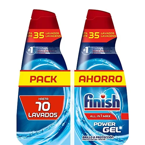 Finish All in 1 Max Power Gel lavavajillas - brillo y protección - 70 lavados