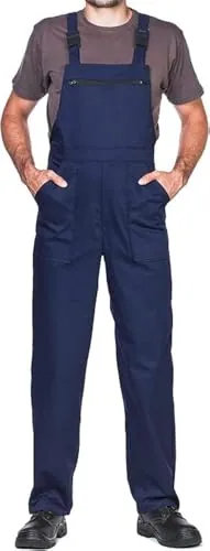 MAZALAT work wear Pantalones con Peto de Trabajo para Hombre, Made in EU, Mono de Trabajo, Azur, Blanco, Rojo, Verde, Negro