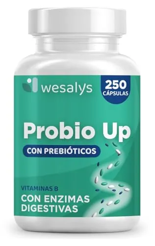 Probióticos y Prebióticos Intestinales, 250 Cápsulas (4 meses), 20 Cepas Bacterianas + Inulina, 20 Mil Millones UFC, Lactobacillus, Bifidobacterium, Máxima Concentración