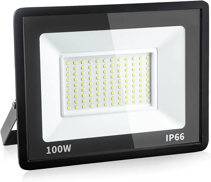 100W Focos LED Exterior Interior, 10800LM Súper Brillante Foco LED Exterior Interior, 6000K Luz Fría, IP66 Impermeable Luz Exterior para Jardín, Garaje, Campo de Deportes, 1 Piezas