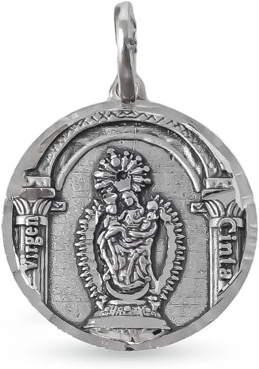 Virgen de la Cinta Patrona de Huelva Medalla en Plata de Ley 925m maciza de 13mm.
