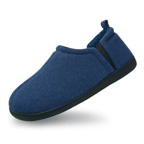 Donpapa Zapatillas Casa Hombre Invierno Cálidas Pantuflas Espuma Memoria | Slippers con Forro de Sherpa, Cómodas y Suaves, Antideslizante Suela, Lavable a máquina, Interior Exterior, Azul marino 31