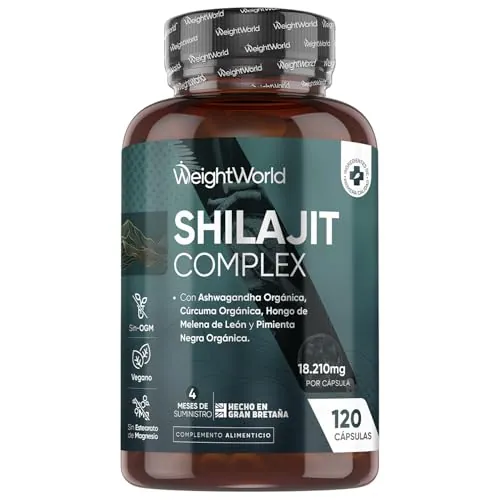 Shilajit Complex 18210mg, 120 Cápsulas, Con Ashwagandha, Melena de León