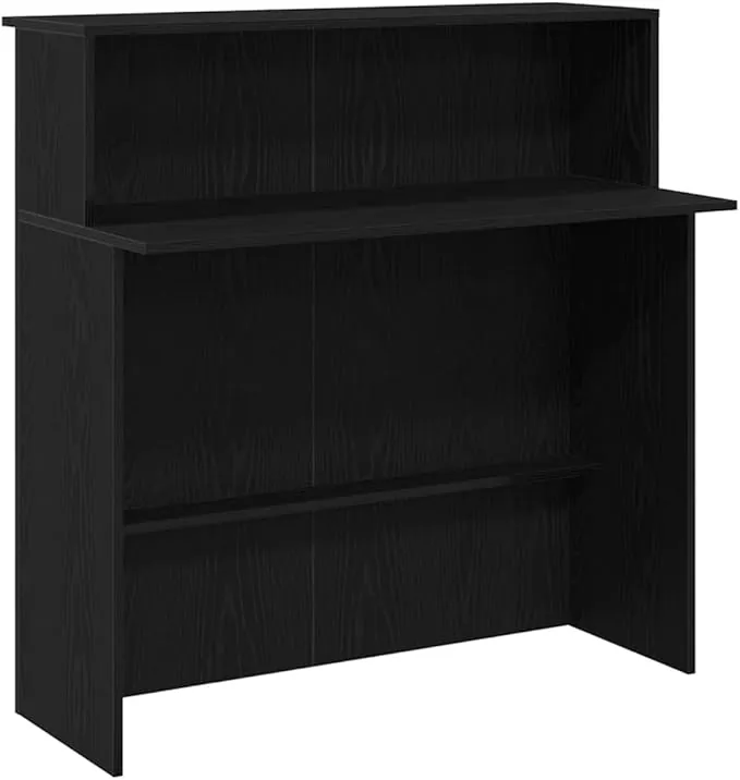 vidaXL Mostrador de recepción negro 100x50x103,5 cm madera ingeniería