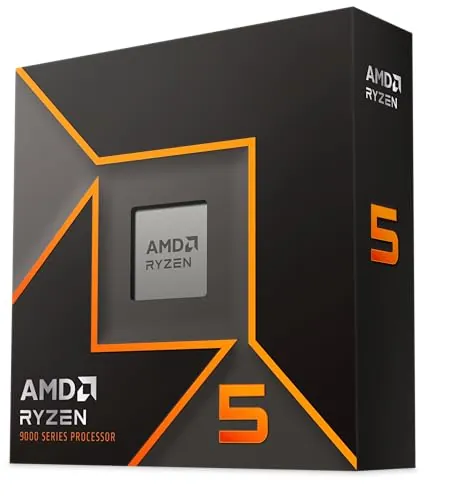 AMD Ryzen 5 9600X Procesador (Tarjeta gráfica Radeon integrada, 6 núcleos/12 Threads, 65W DTP, Socket AM5, 38MB Caché, Reloj de Aumento máx. hasta 5.4 GHz, sin Ventilador)