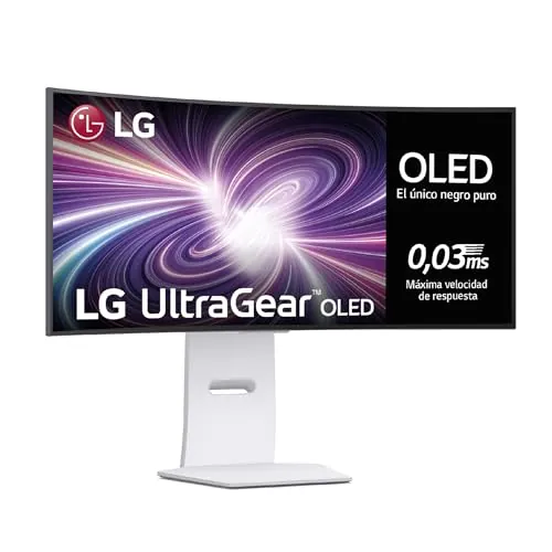 LG 34GS95QE-W - Monitor Gaming Ultragear, 34", OLED WQHD, (3440x1440), 21:9, 240 Hz, 0,03 ms, Clasificación F, Tecnología Micro Lens Array +, DisplayHDR True Black 400, Blanco