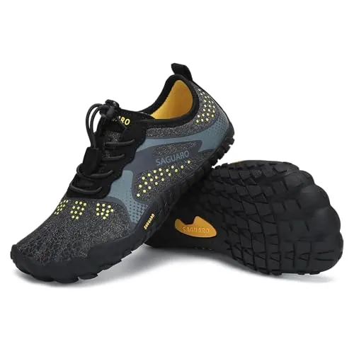 SAGUARO Niños Barefoot Zapatillas Niña Zapatillas Minimalista Transpirable Barefoot Escarpines Zapatillas de Trail Running, Niños Fast Ⅰ - Zapatos Barefoot Negro,Gr.30