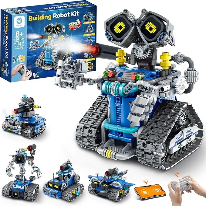 Sillbird Technic Robot para Niños de 8 a 13 Años, 5 en 1 Kit de construcción de Robots programable Avec Application et Télécommande, Regalo Ideal para Cumpleaños y Navidad (596 Piezas)
