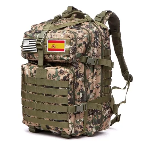 GUJOIN Mochila Tática 50 Litros con Sistema Molle - Gran Capacidad Militar Impermeable para Emergencias de 3 Días Caza Senderismo y Acampadas - Mochila para Actividades al Aire Libre